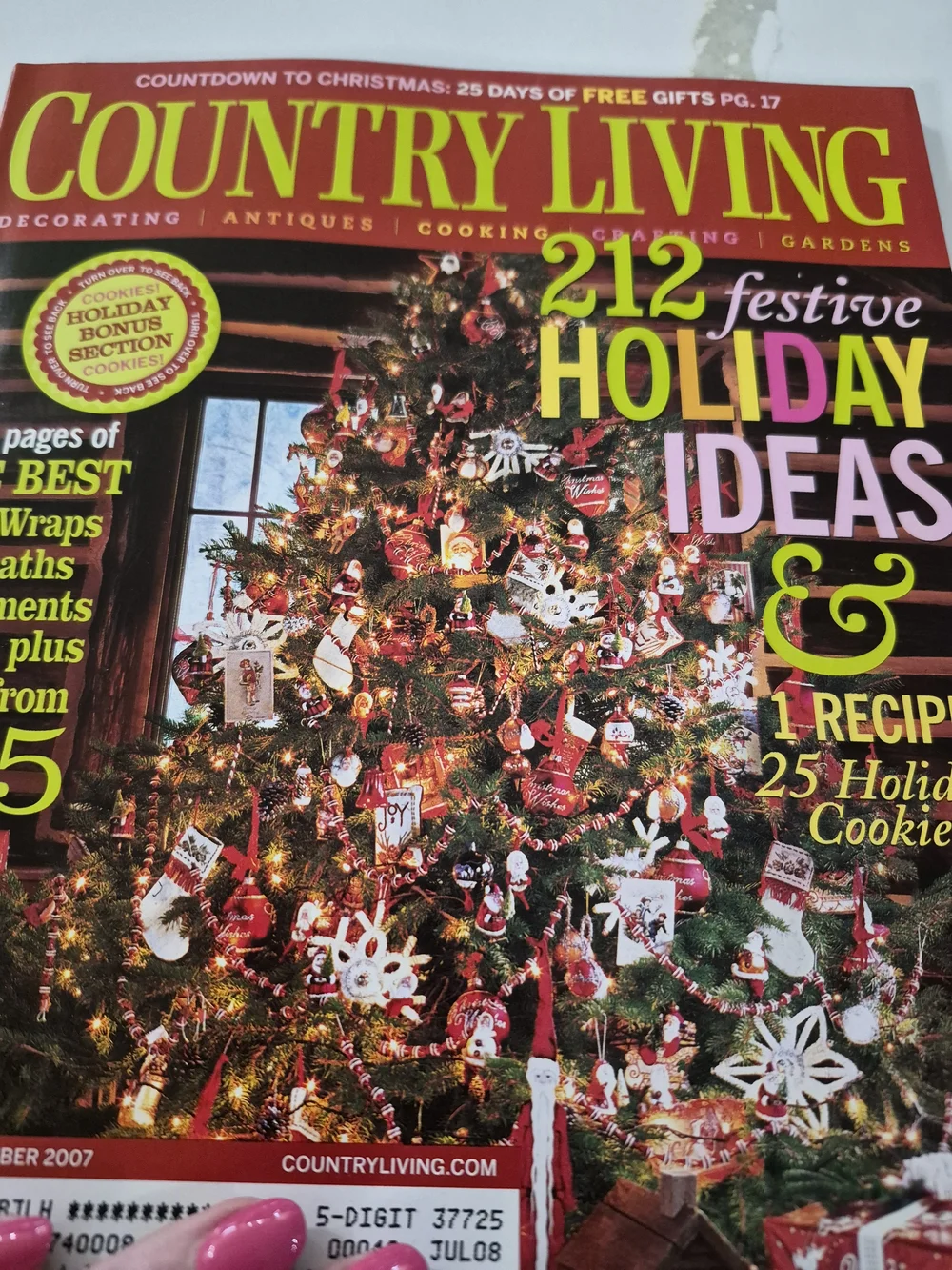 2 Country Living Christmas Magazine Issues. 2007 And 2003